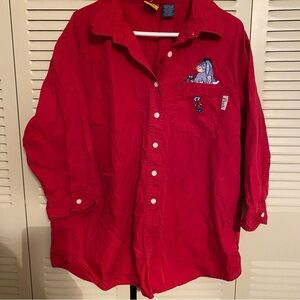 Disney Pooh Eeyore 3/4 sleeve button down shirt size 22/24